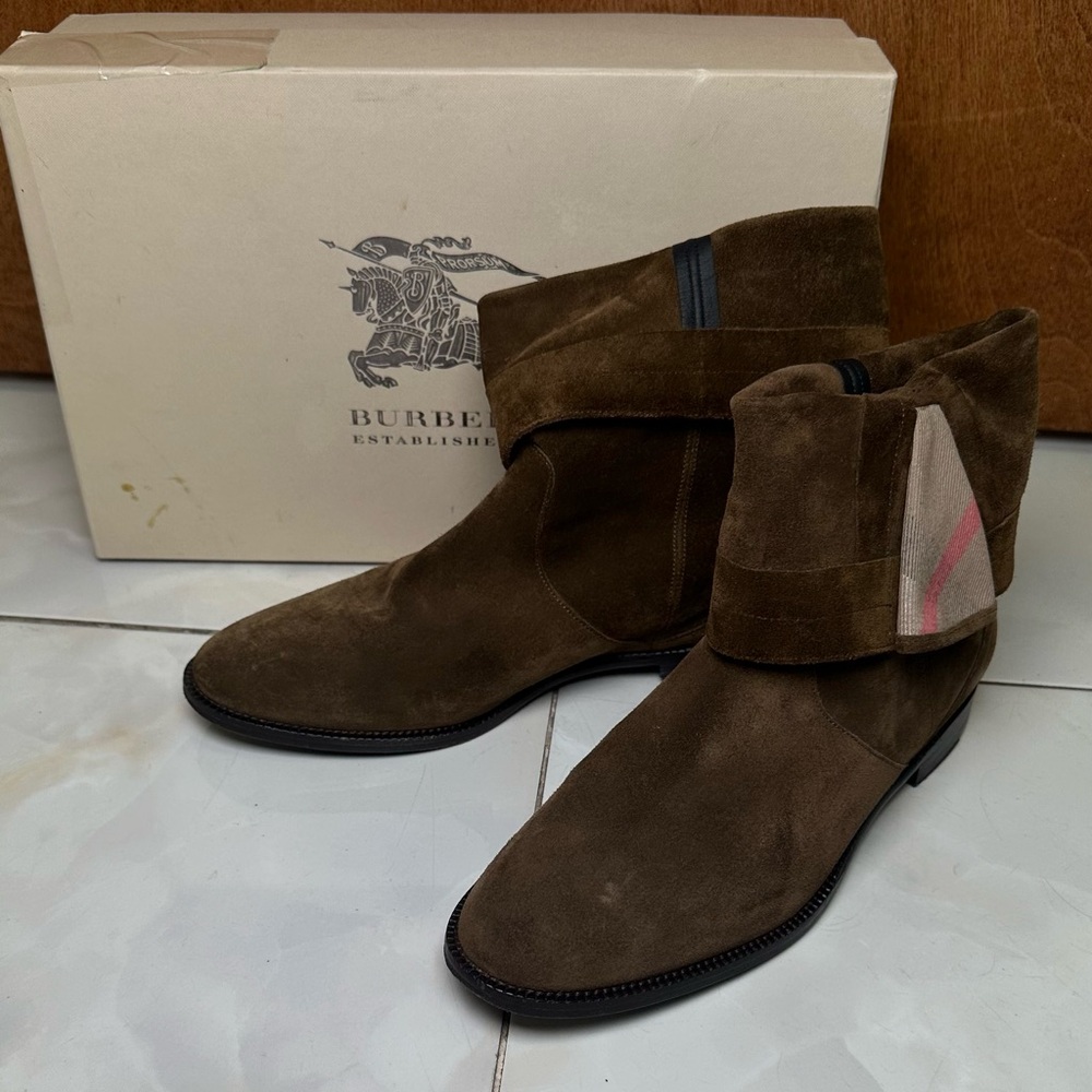 Vintage BURBERRY Velvet Ancle Boots